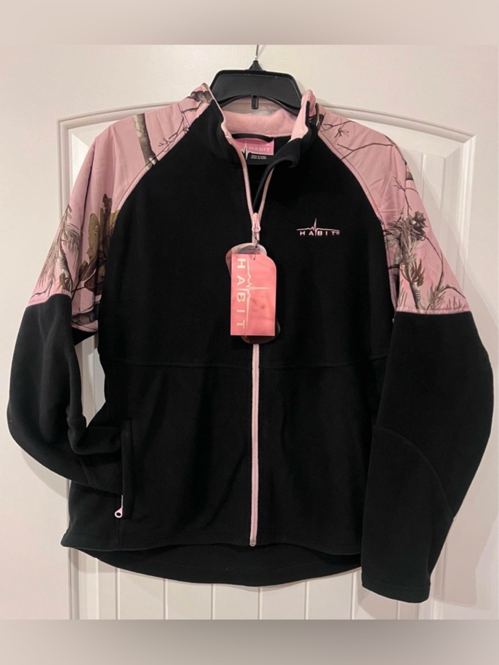 Ladies size Large- Habit- RealTree pink and black camouflage jacket/ new with